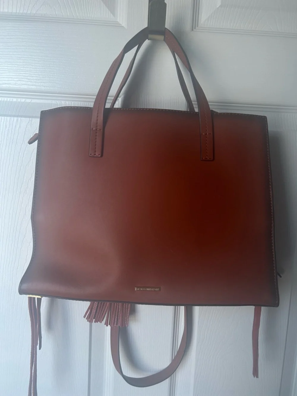Rebecca Minkoff Florence Cognac Leather Tote with Tassel - Picture 9 of 12